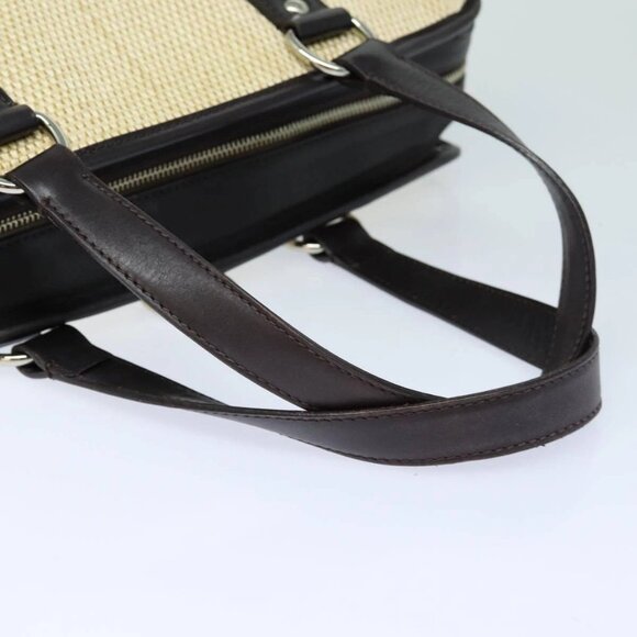 BURBERRY Tote Bag Straw Beige Auth - Picture 7 of 16